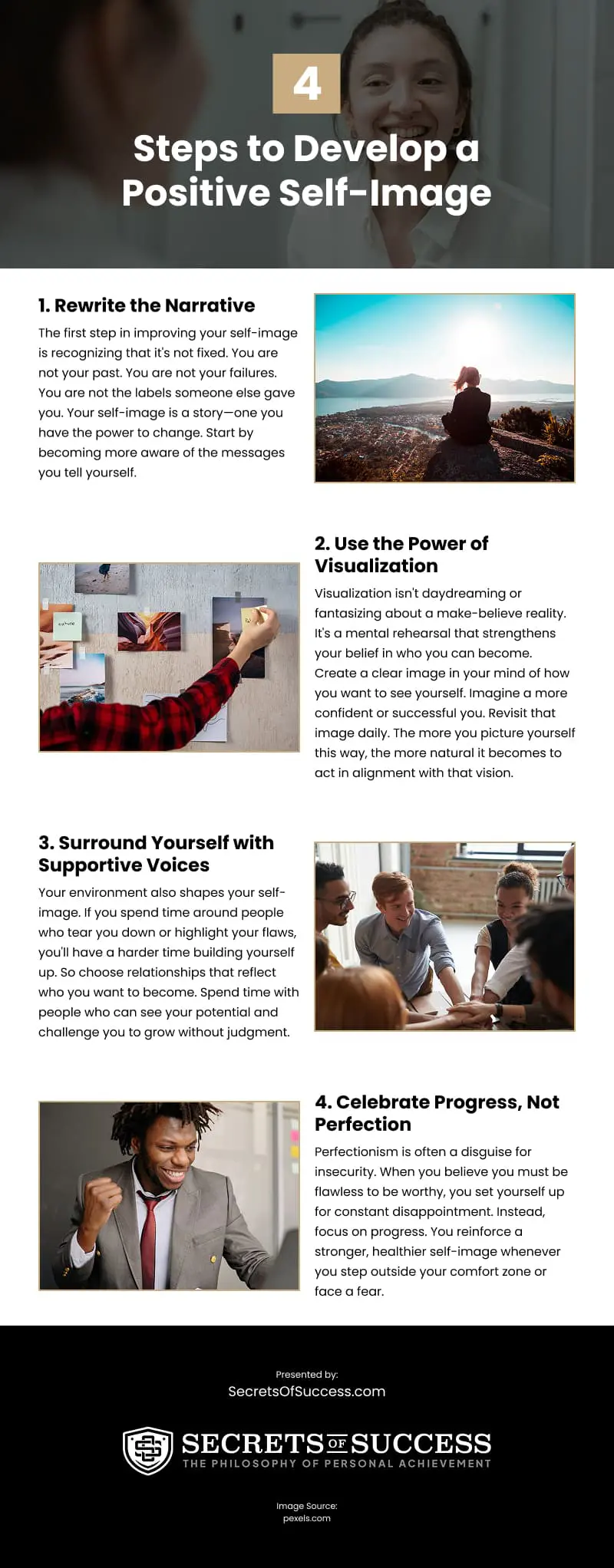 4 Steps to Develop a Positive Self-Image Infographic 4 Steps to Develop a Positive Self-Image Infographic
