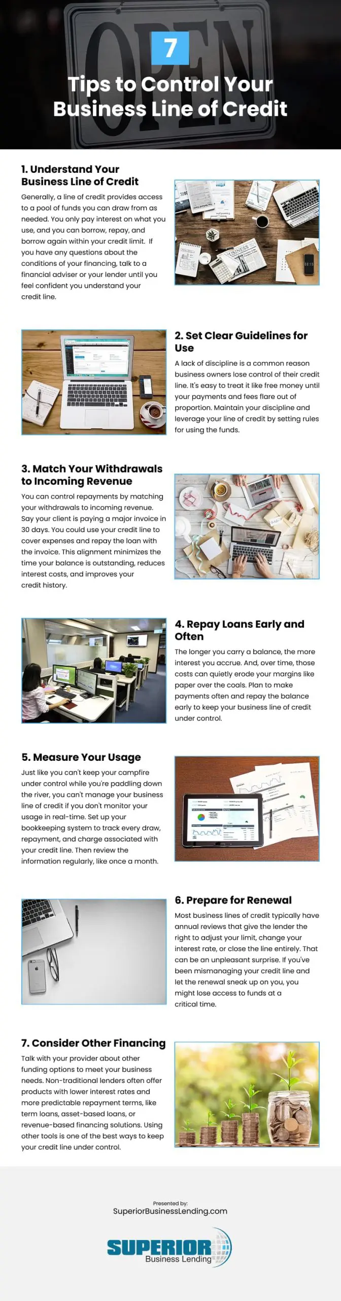 7 Tips to Control Your Business Line of Credit Infographic