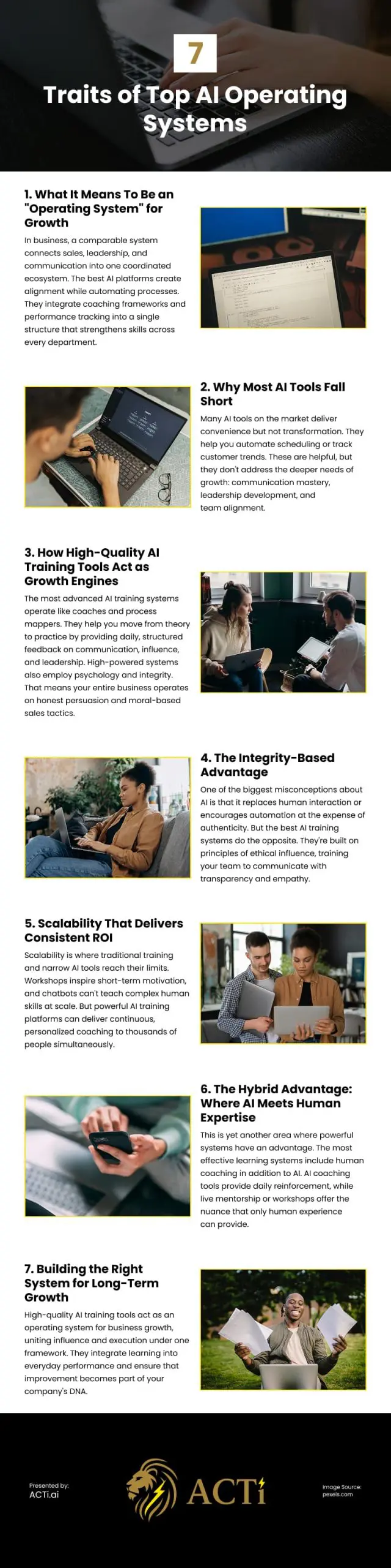 7 Traits of Top AI Operating Systems Infographic