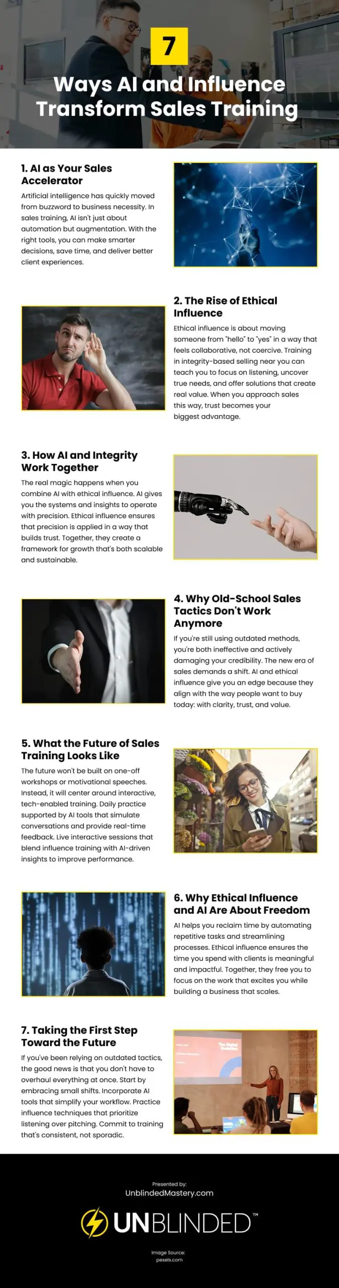 7 Ways AI and Influence Transform Sales Training Infographic
