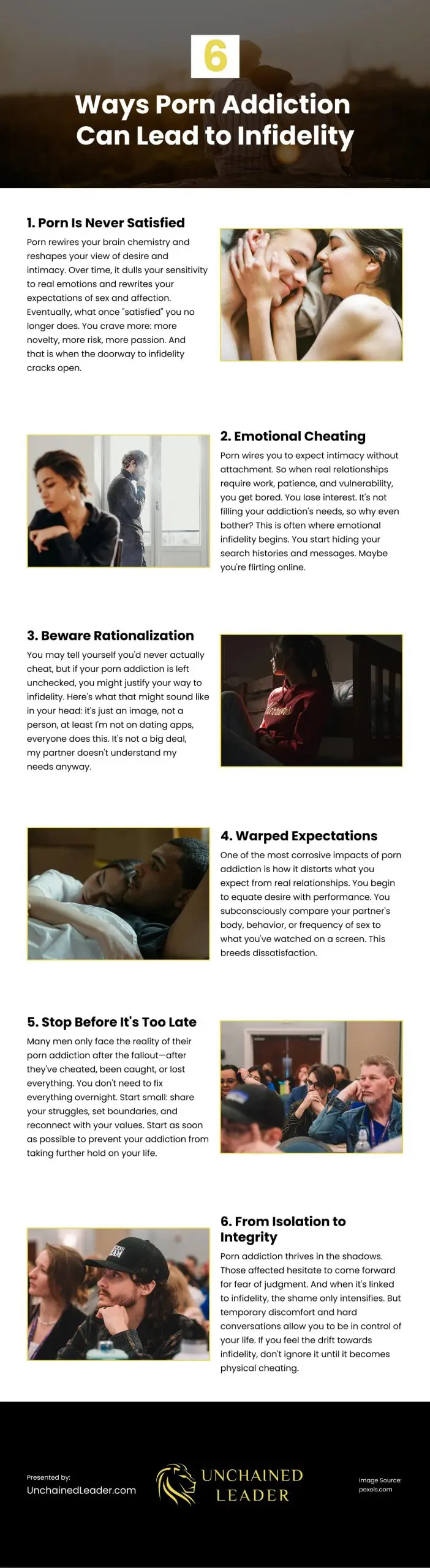 6 Ways Porn Addiction Can Lead to Infidelity Infographic