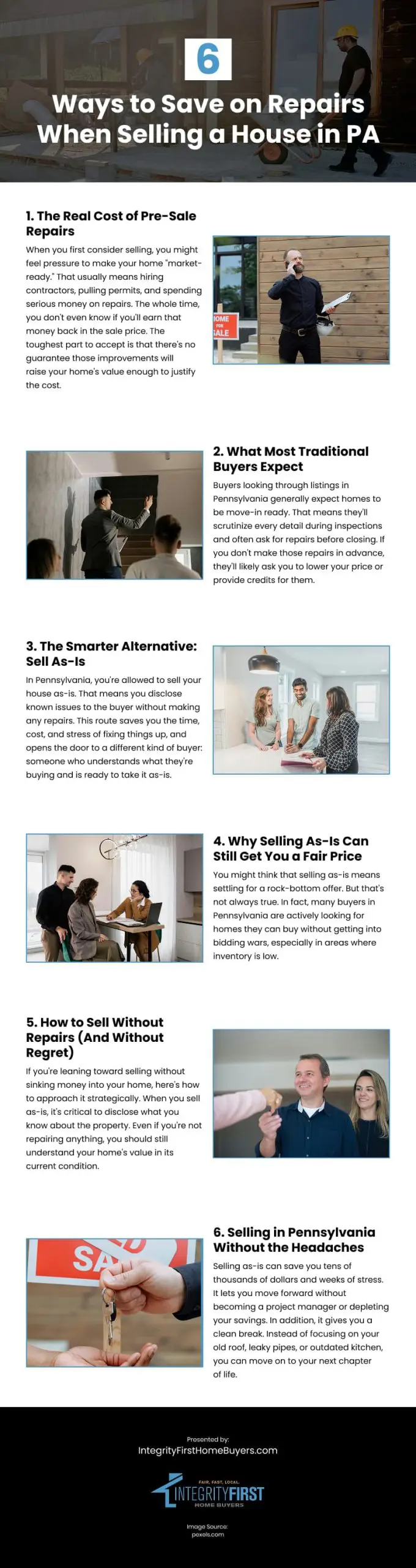 6 Ways to Save on Repairs When Selling a House in PA Infographic