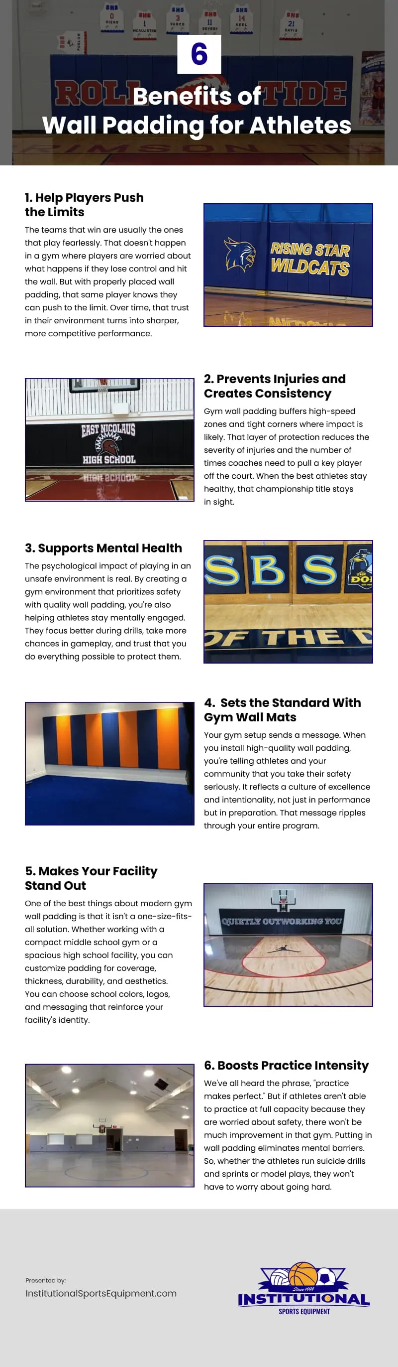 6 Benefits of Wall Padding for Athletes Infographic 6 Benefits of Wall Padding for Athletes Infographic