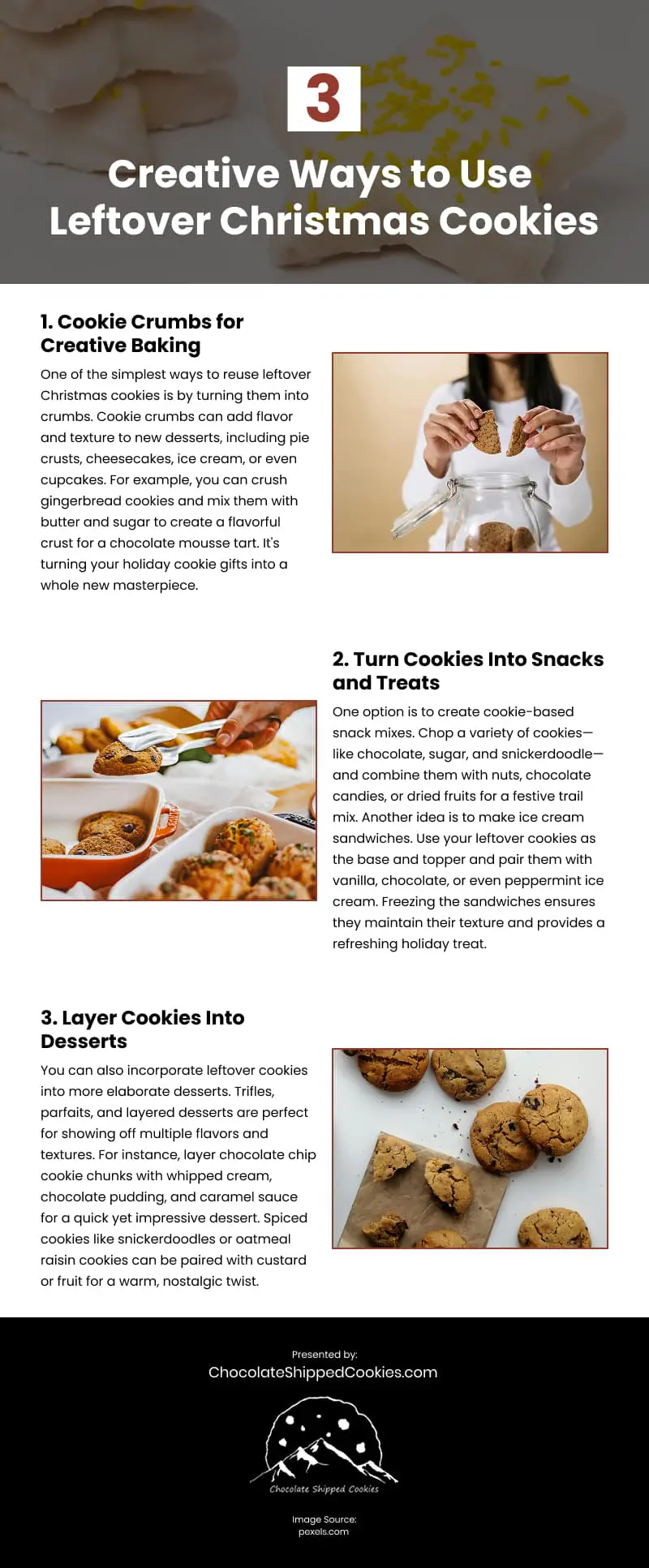3 Creative Ways to Use Leftover Christmas Cookies Infographic 3 Creative Ways to Use Leftover Christmas Cookies Infographic