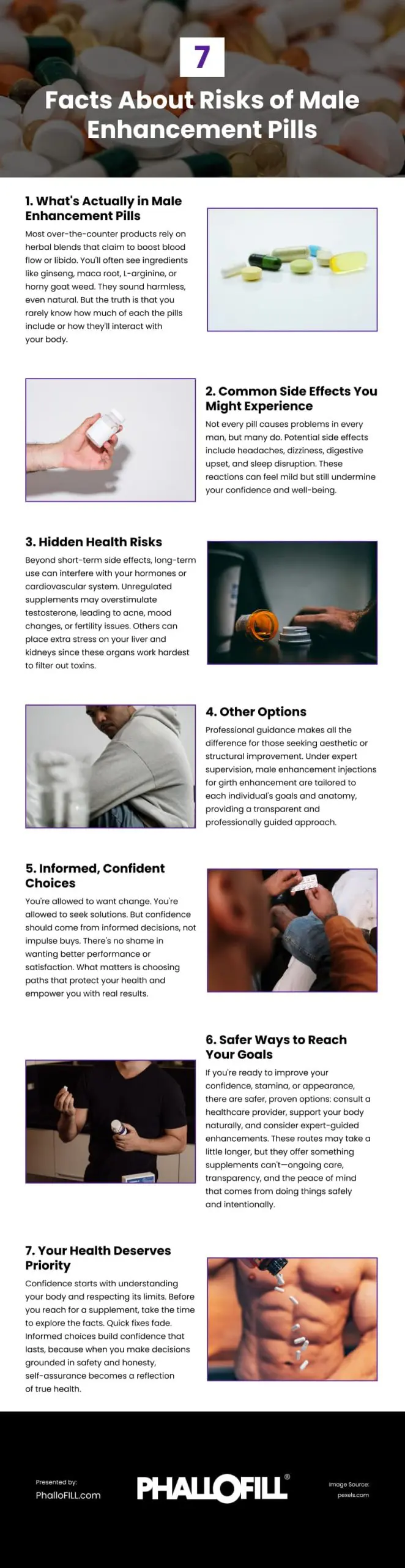 7 Facts About Risks of Male Enhancement Pills Infographic