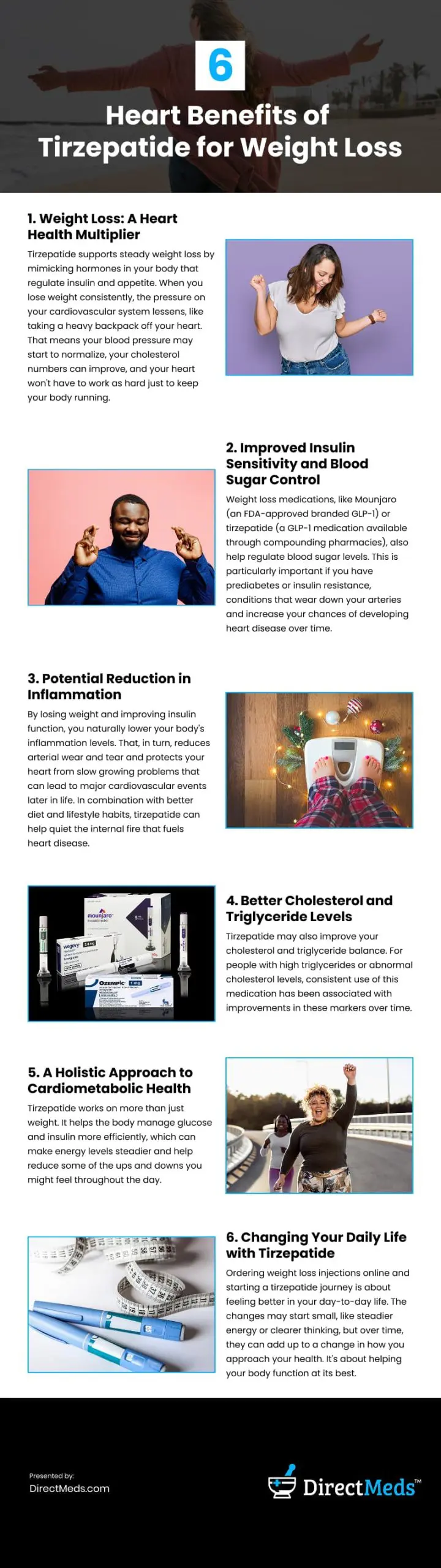 6 Heart Benefits of Tirzepatide for Weight Loss Infographic