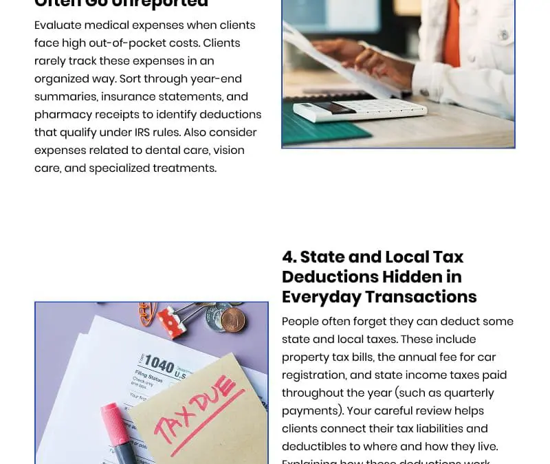 6 Hidden Tax Deductions Clients Overlook