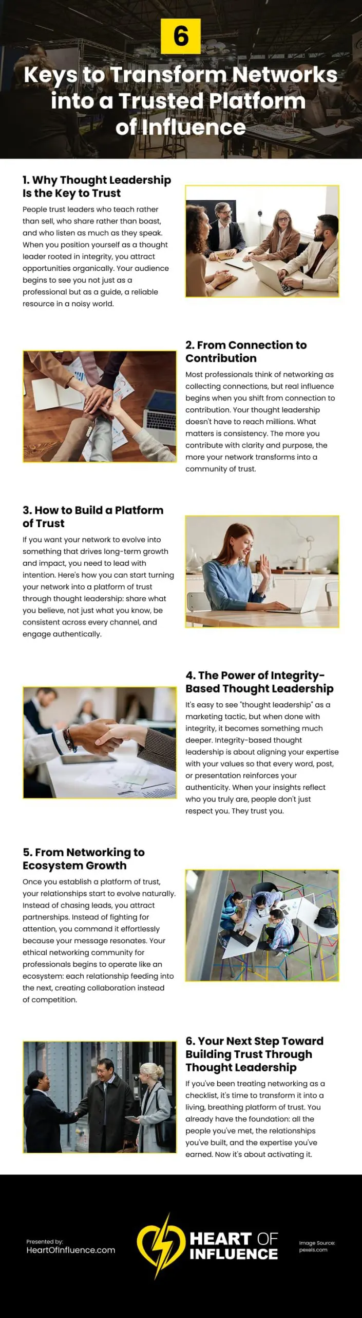 6 Keys to Transform Networks into a Trusted Platform of Influence Infographic