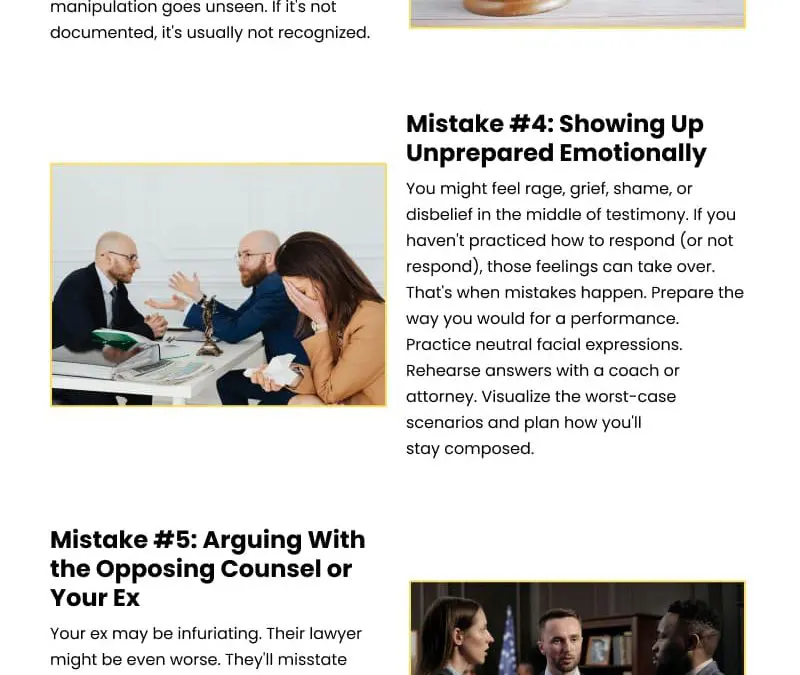 7 Mistakes to Avoid in the Divorce Courtroom
