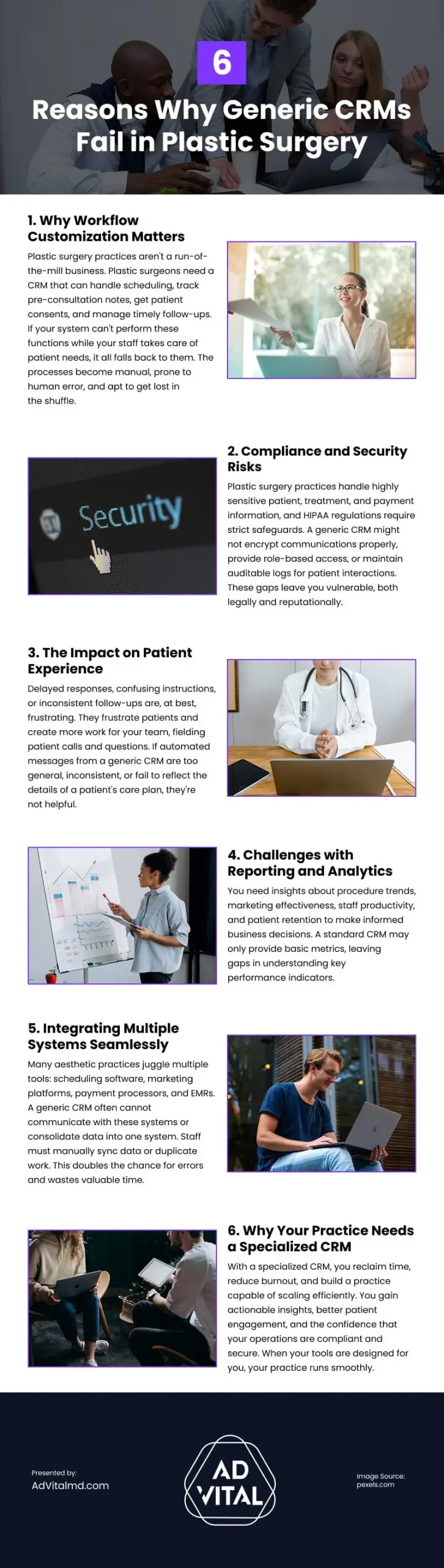 6 Reasons Why Generic CRMs Fail in Plastic Surgery Infographic