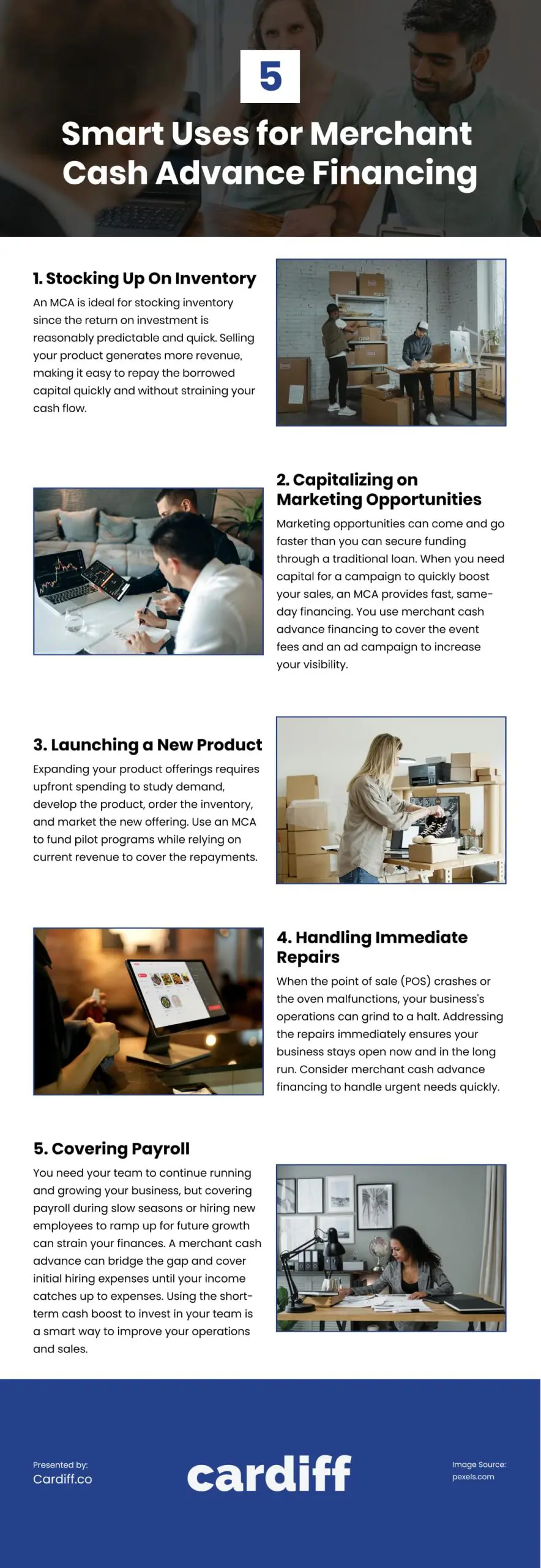 5 Smart Uses for Merchant Cash Advance Financing Infographic