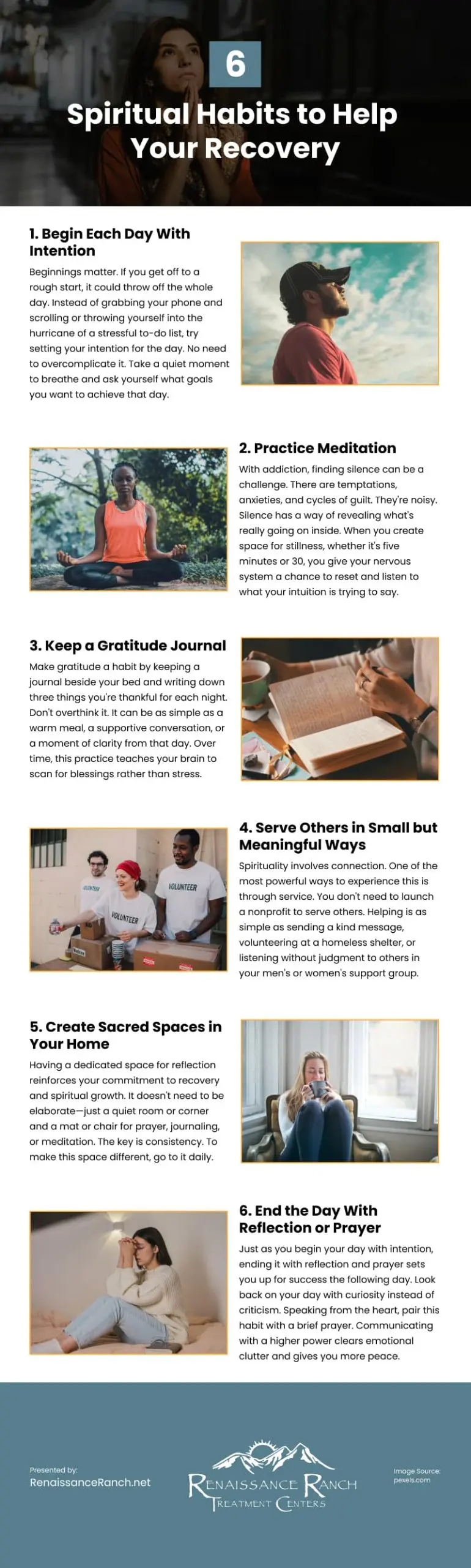 6 Spiritual Habits to Help Your Recovery Infographic