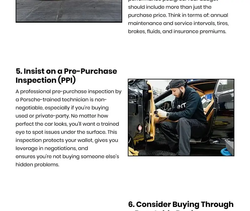 9 Steps to Confident Porsche Shopping