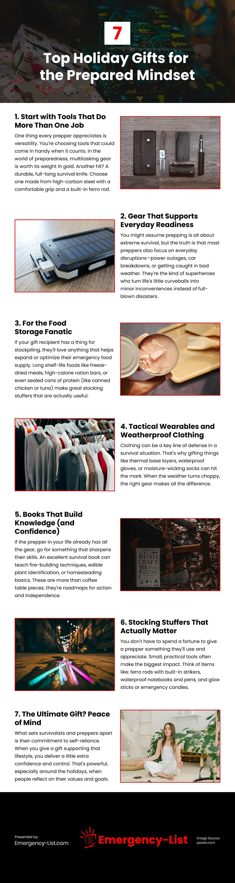 7 Top Holiday Gifts for the Prepared Mindset Infographic 7 Top Holiday Gifts for the Prepared Mindset Infographic