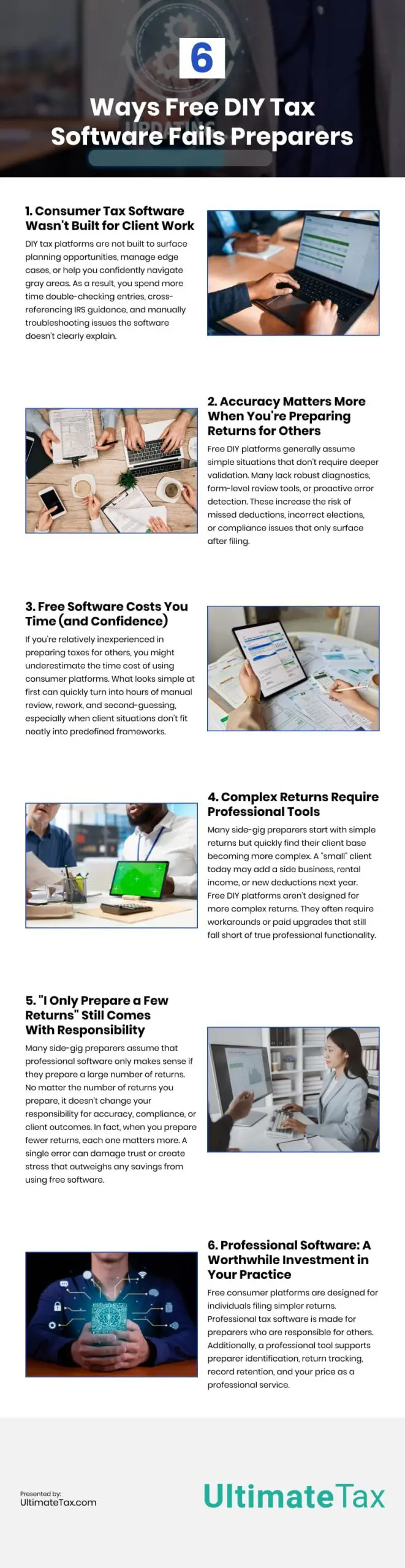 6 Ways Free DIY Tax Software Fails Preparers Infographic