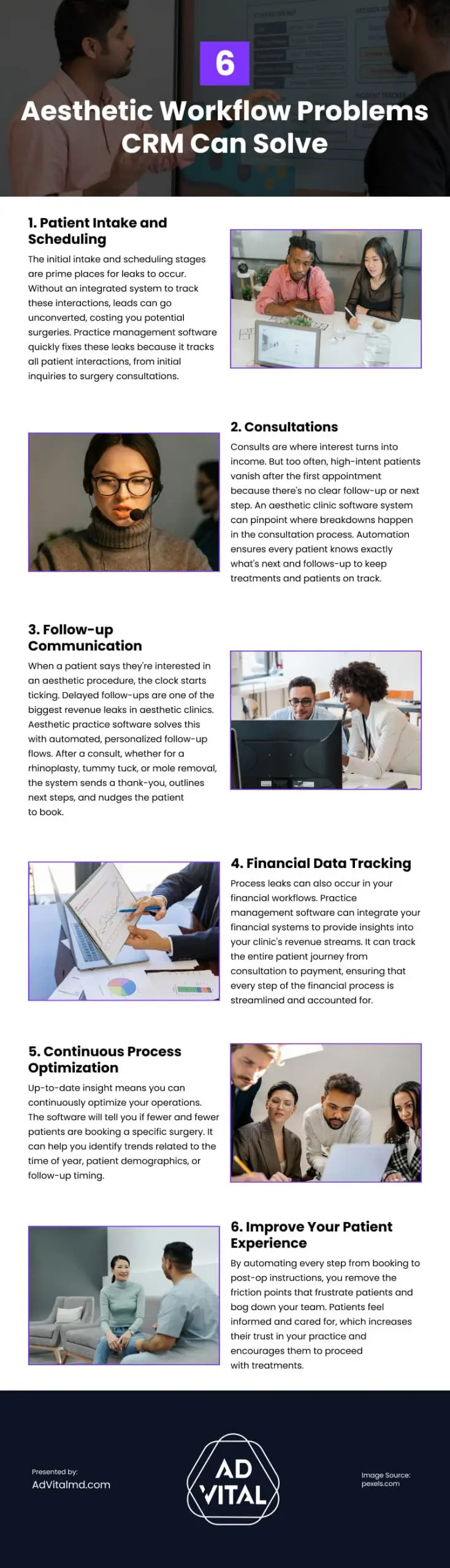 6 Aesthetic Workflow Problems CRM Can Solve Infographic