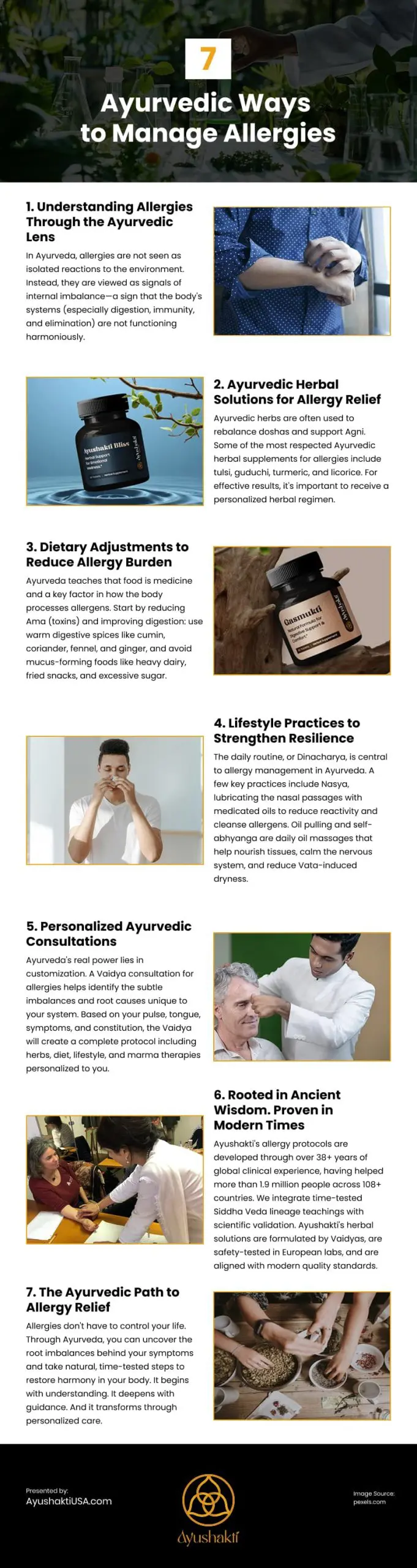 7 Ayurvedic Ways to Manage Allergies Infographic