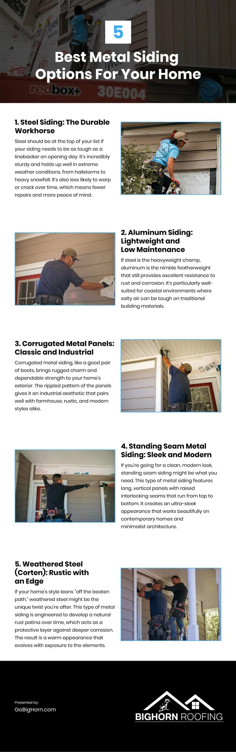 5 Best Metal Siding Options For Your Home Infographic