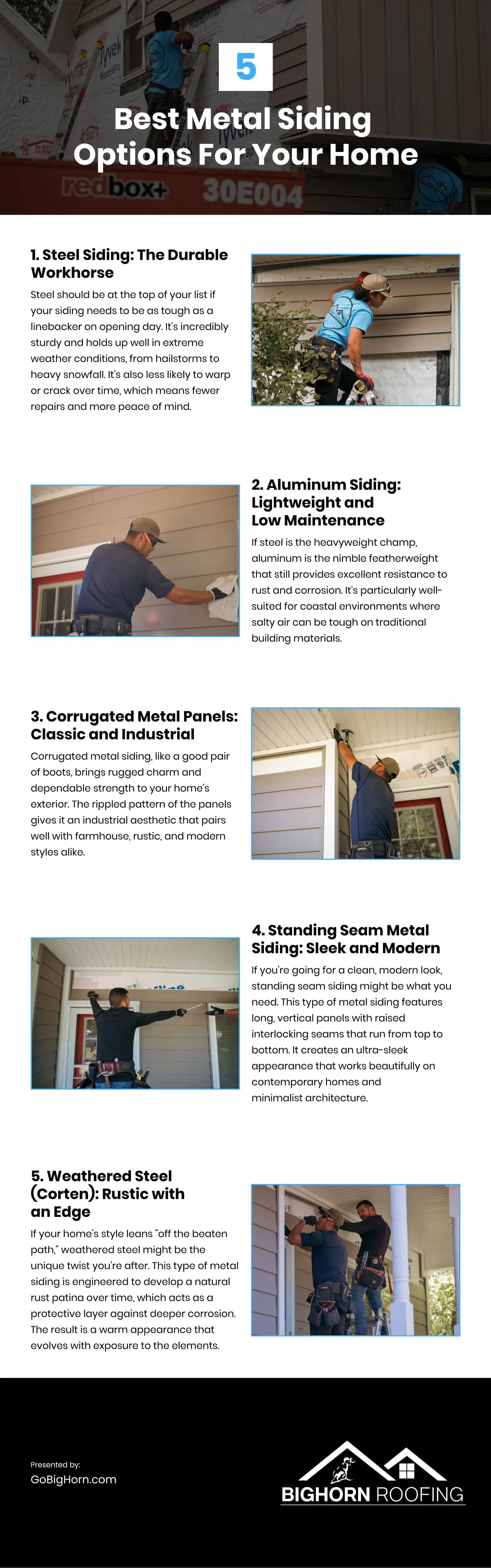 5 Best Metal Siding Options For Your Home Infographic 5 Best Metal Siding Options For Your Home Infographic