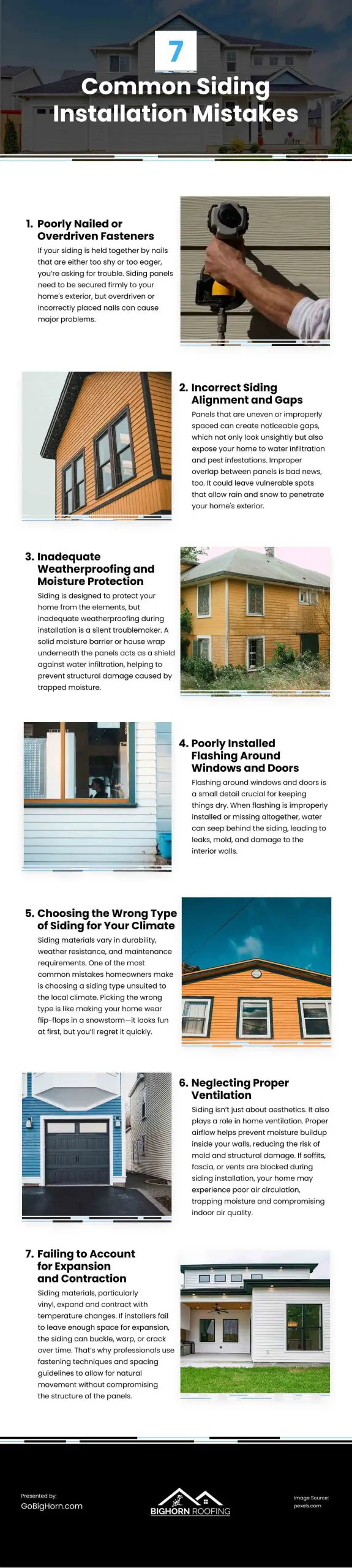 7 Common Siding Installation Mistakes Infographic