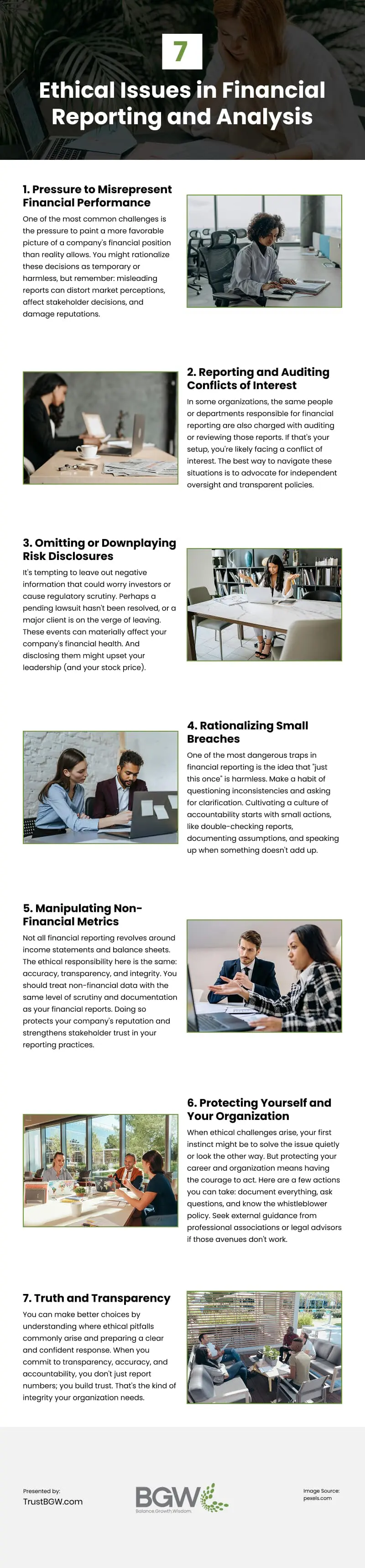 7 Ethical Issues in Financial Reporting and Analysis Infographic 7 Ethical Issues in Financial Reporting and Analysis Infographic