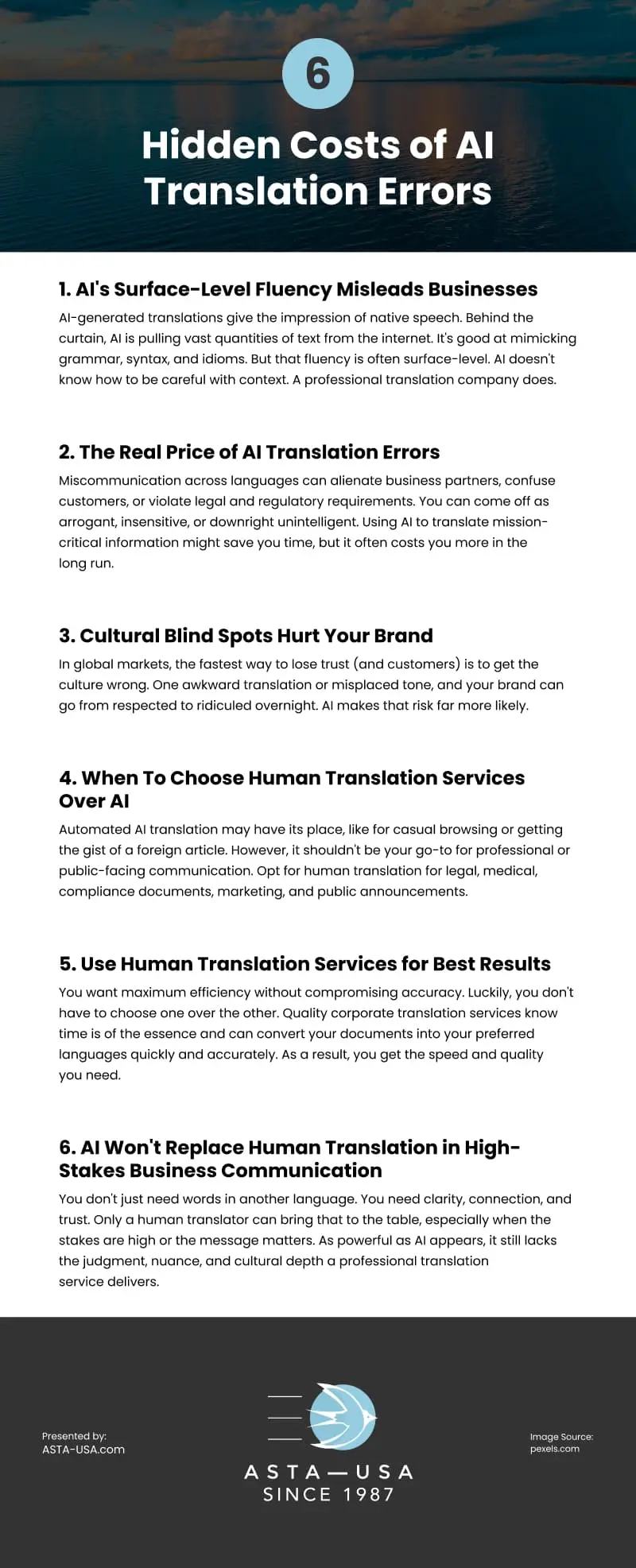 6 Hidden Costs of AI Translation Errors Infographic 6 Hidden Costs of AI Translation Errors Infographic