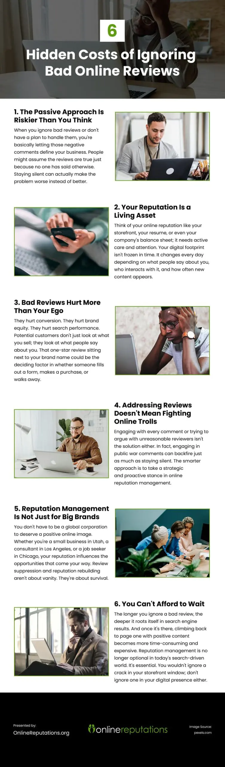 6 Hidden Costs of Ignoring Bad Online Reviews Infographic