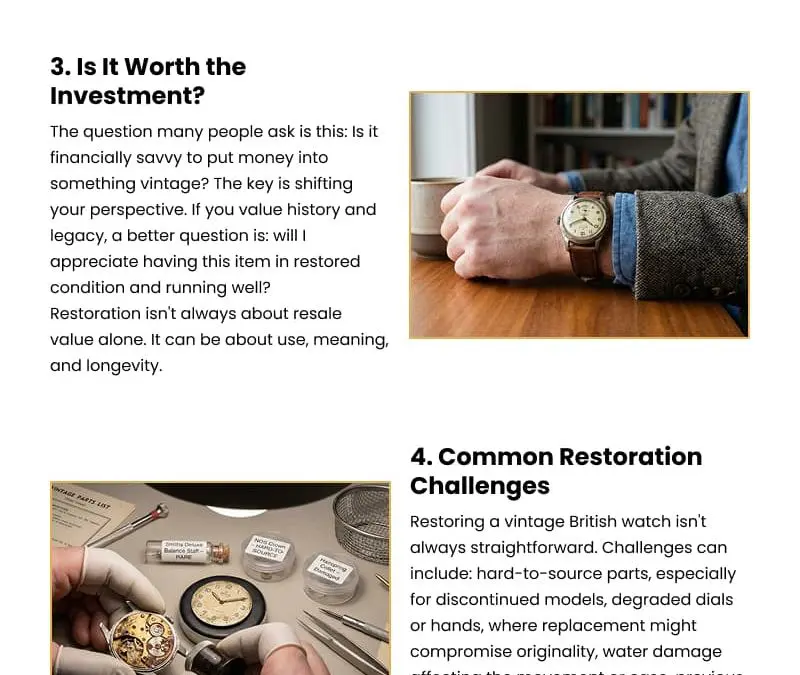 6 Reasons to Restore Your Vintage British Watch