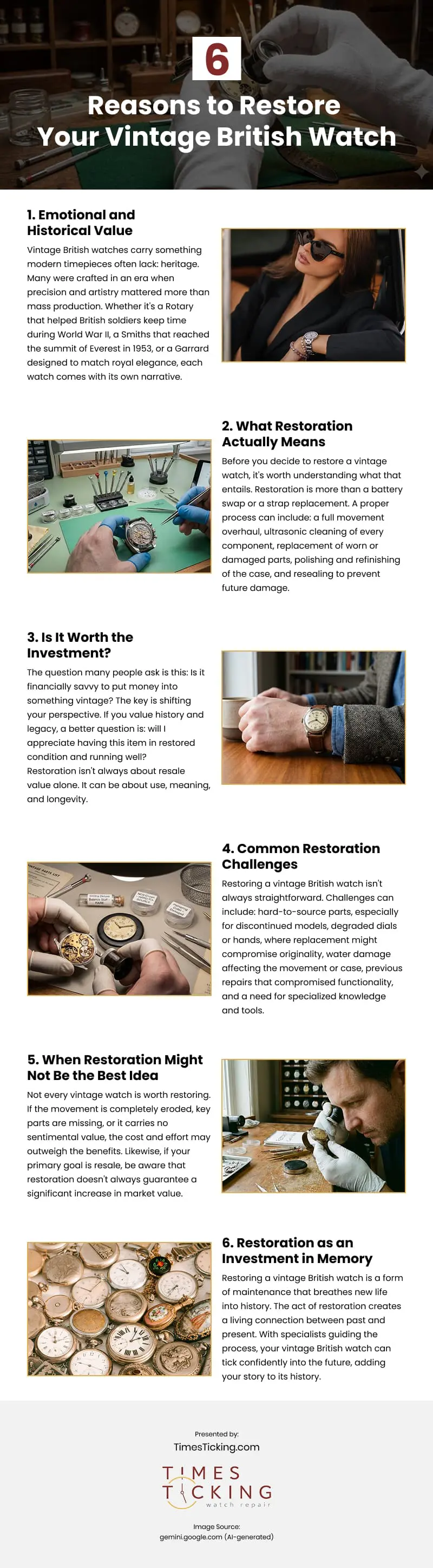 6 Reasons to Restore Your Vintage British Watch Infographic 6 Reasons to Restore Your Vintage British Watch Infographic