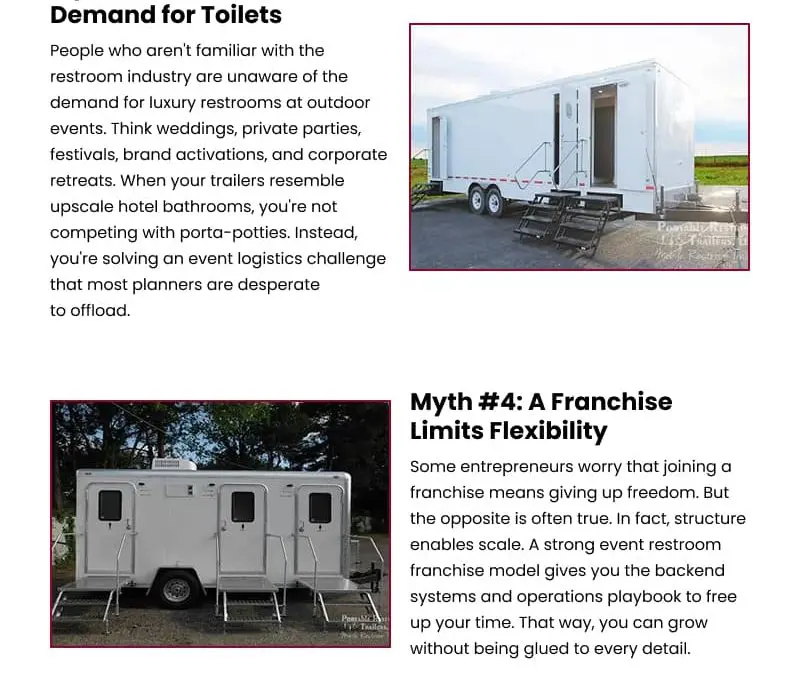 6 Restroom Trailer Franchising Misconceptions