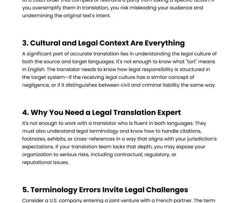 6 Risks of Common Law Mistranslations
