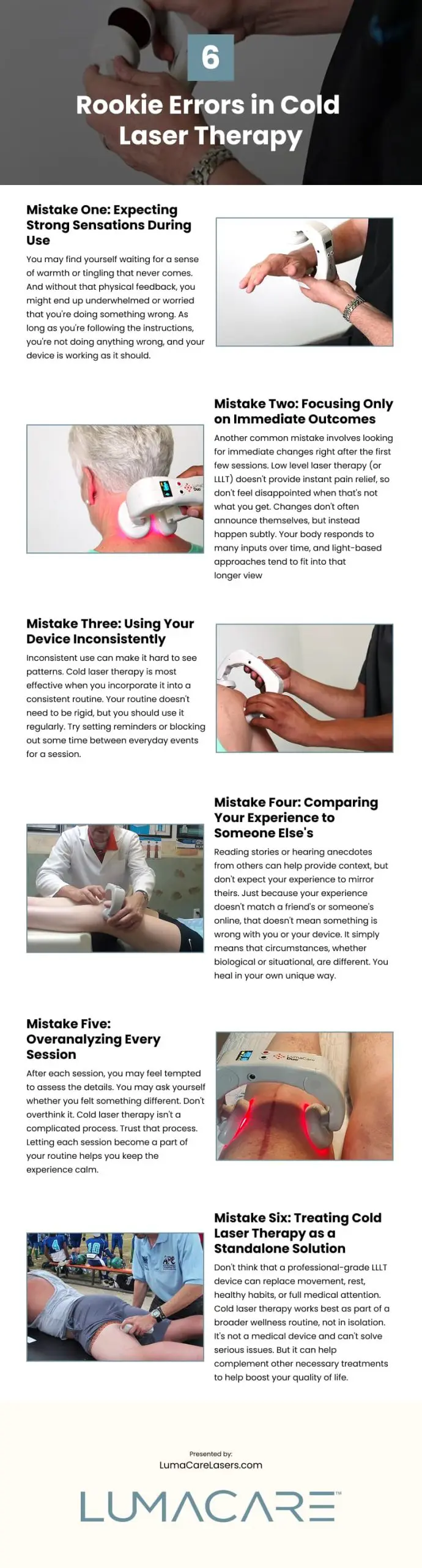 6 Rookie Errors in Cold Laser Therapy Infographic