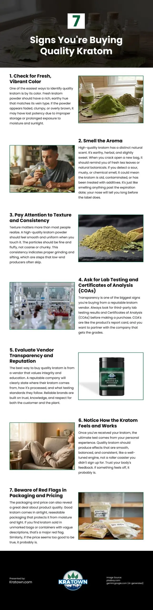 7 Signs You're Buying Quality Kratom Infographic