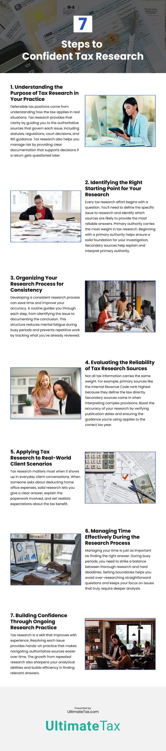 7 Steps to Confident Tax Research 7 Steps to Confident Tax Research Infographic
