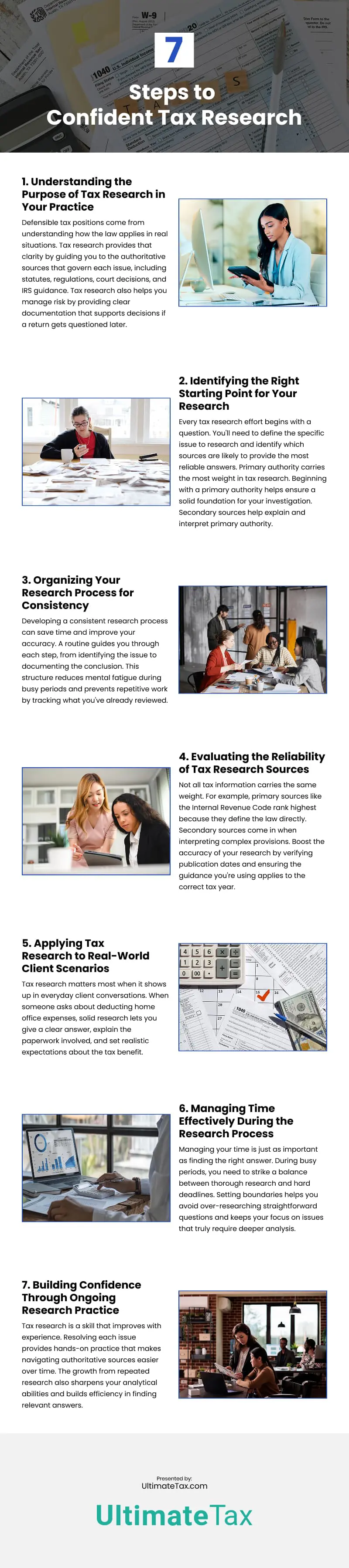 7 Steps to Confident Tax Research Infographic 7 Steps to Confident Tax Research Infographic