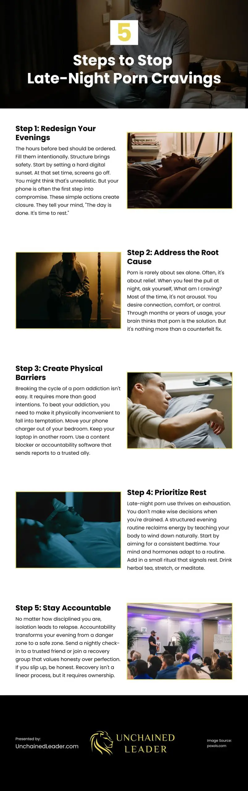 5 Steps to Stop Late-Night Porn Cravings Infographic