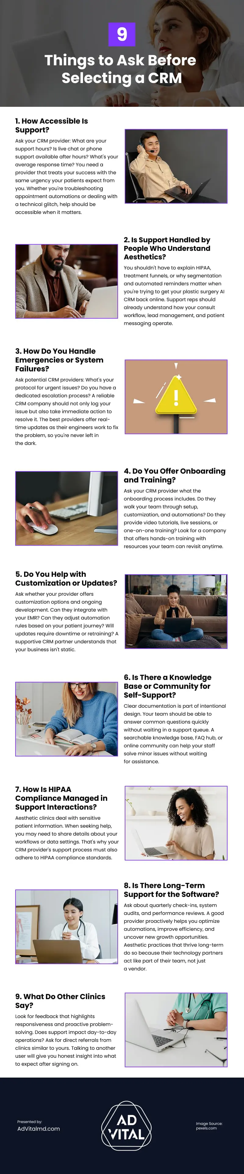 9 Things to Ask Before Selecting a CRM Infographic 9 Things to Ask Before Selecting a CRM Infographic