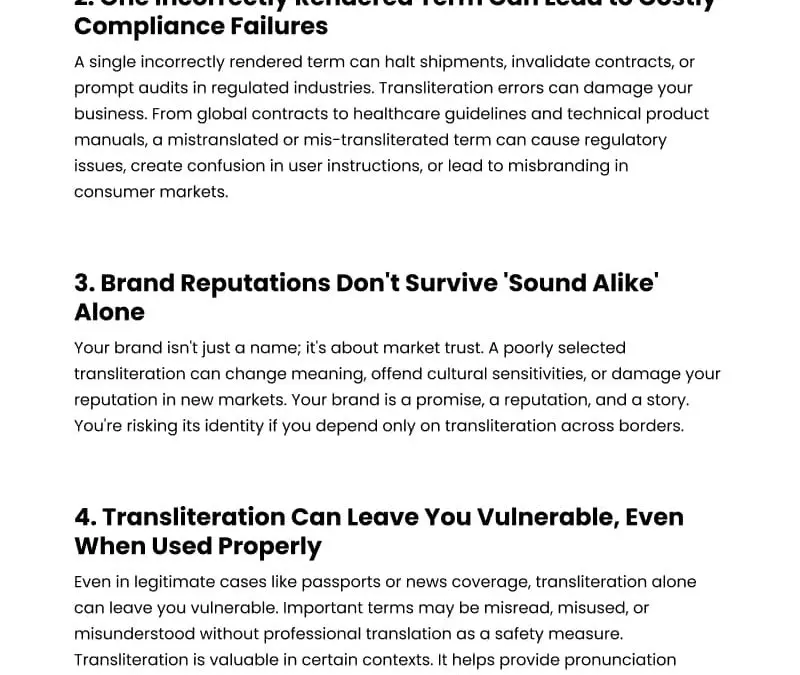 5 Ways Transliteration Can Harm Your Business Overseas