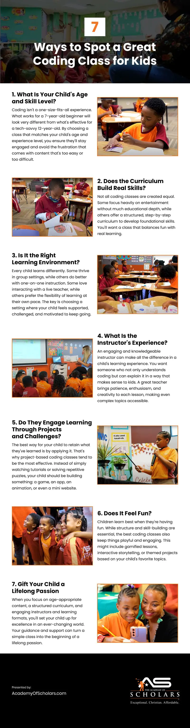 7 Ways to Spot a Great Coding Class for Kids Infographic 7 Ways to Spot a Great Coding Class for Kids Infographic