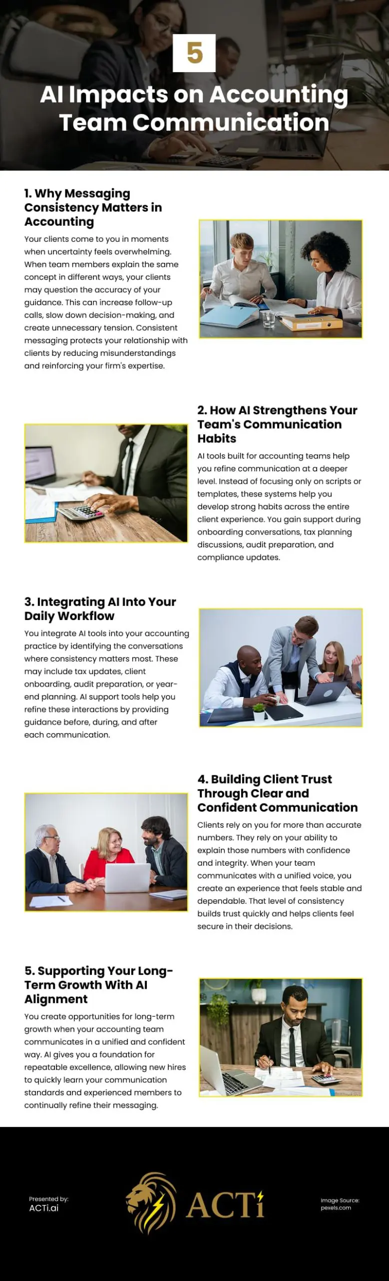 5 AI Impacts on Accounting Team Communication 5 AI Impacts on Accounting Team Communication Infographic