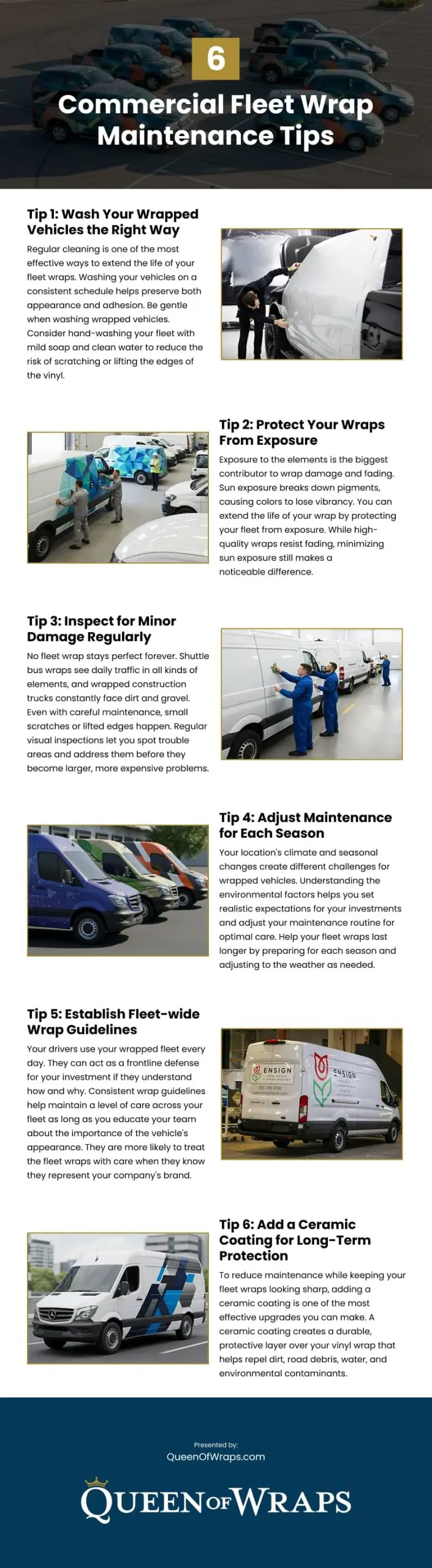 6 Commercial Fleet Wrap Maintenance Tips Infographic