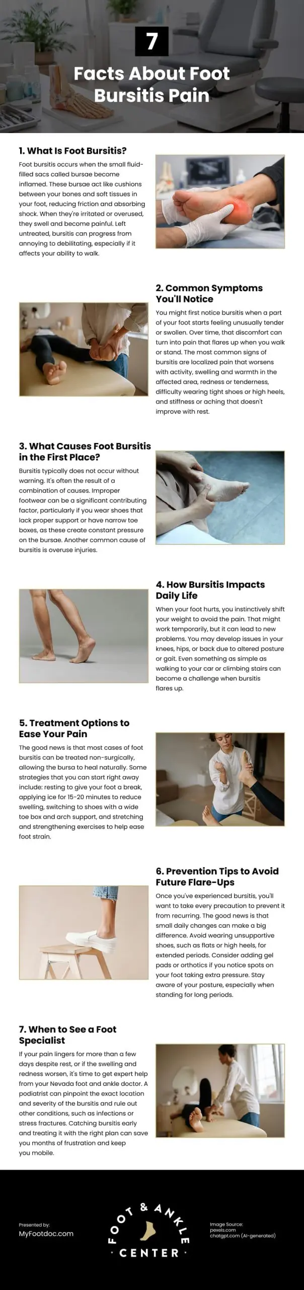 7 Facts About Foot Bursitis Pain Infographic