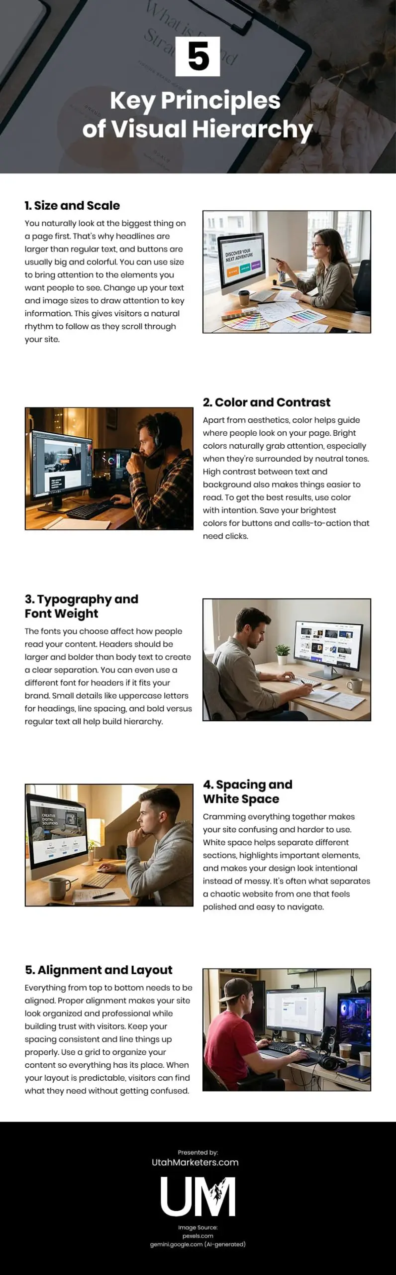 5 Key Principles of Visual Hierarchy 5 Key Principles of Visual Hierarchy Infographic