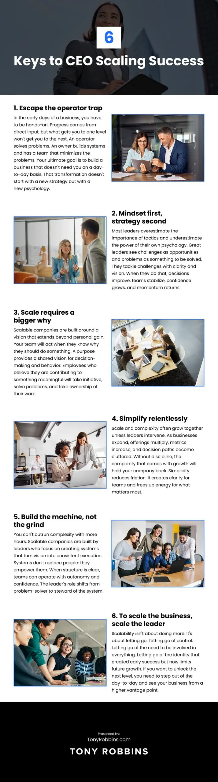 6 Keys to CEO Scaling Success Infographic