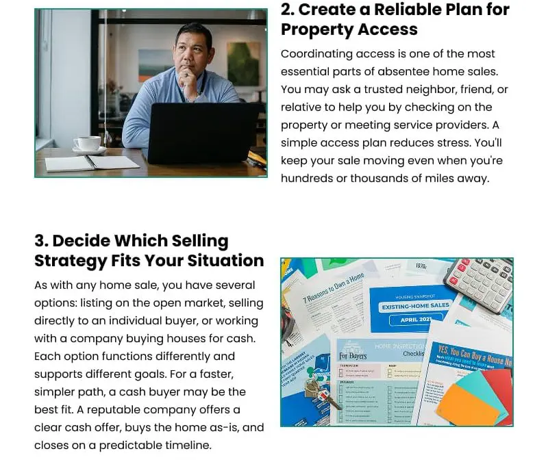 4 Keys to Navigating an Absentee Home Sale
