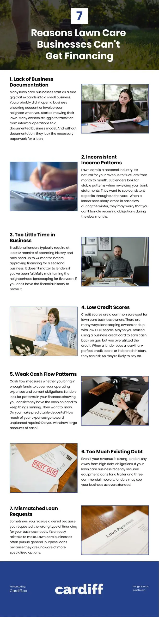 7 Reasons Lawn Care Businesses Can't Get Financing Infographic