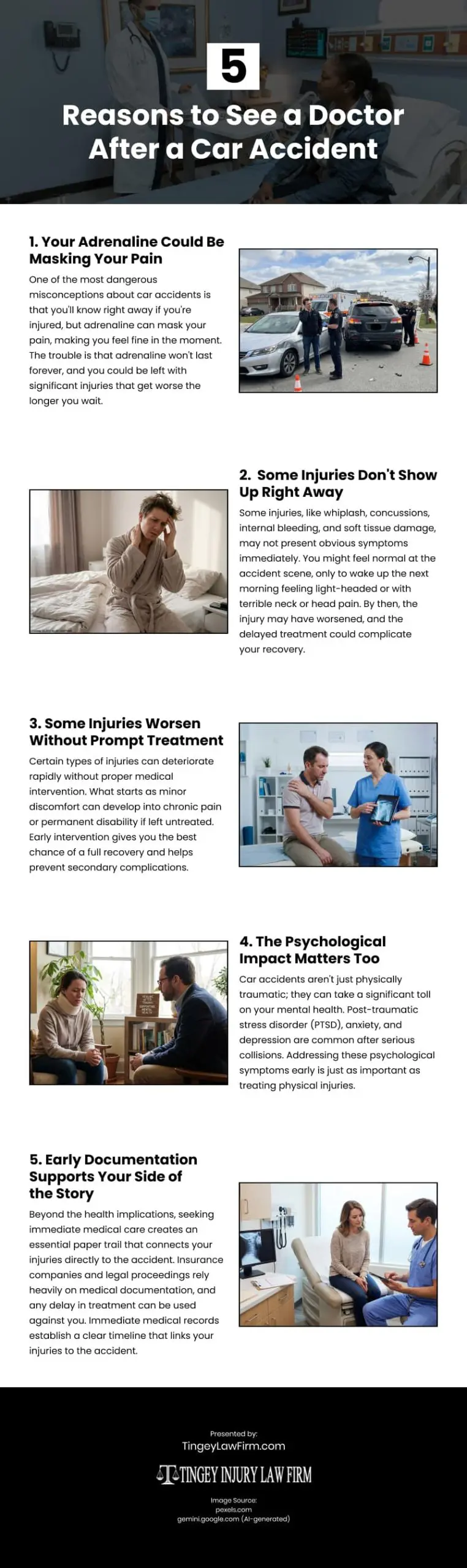5 Reasons to See a Doctor After a Car Accident Infographic