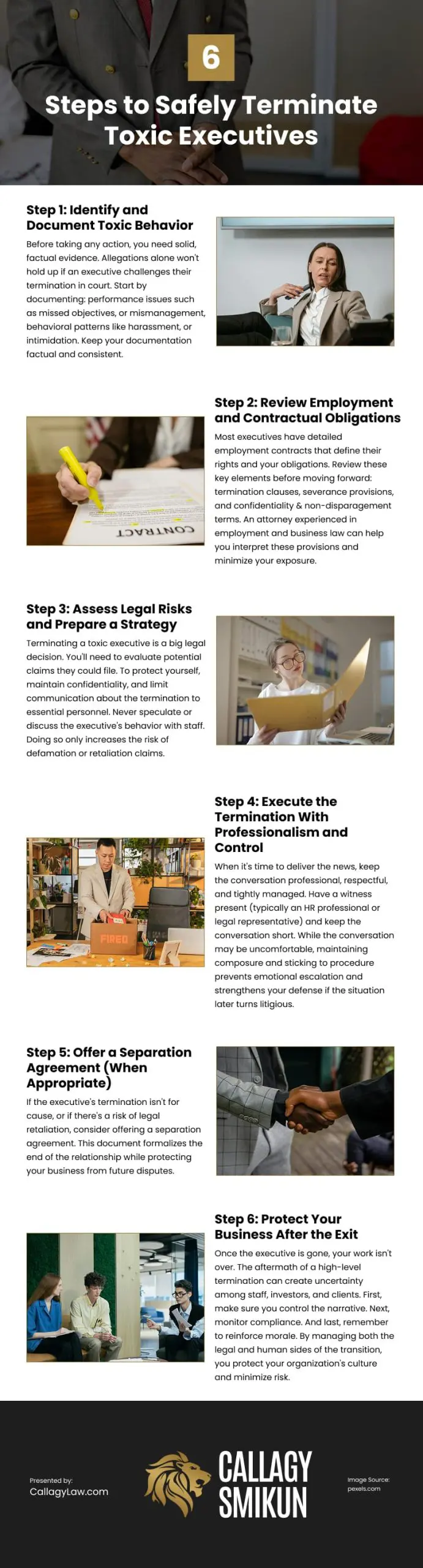 6 Steps to Safely Terminate Toxic Executives 6 Steps to Safely Terminate Toxic Executives Infographic