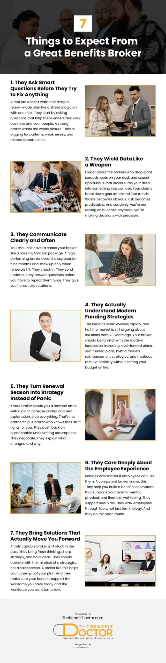 7 Things to Expect From a Great Benefits Broker 7 Things to Expect From a Great Benefits Broker Infographic