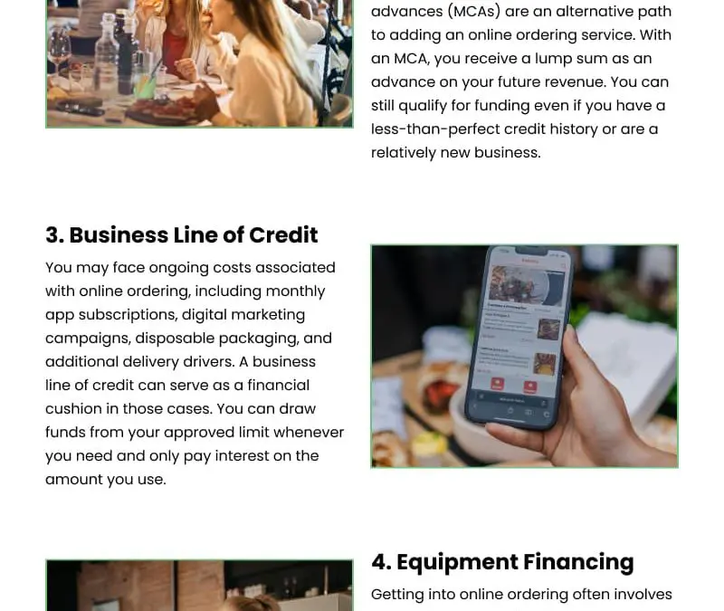 5 Top Loans for Restaurants Adding Online Ordering